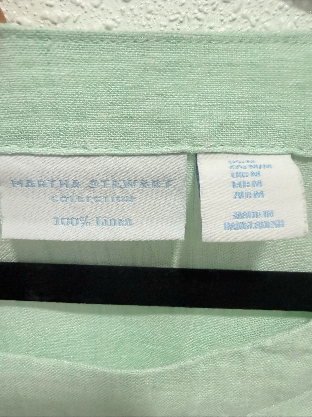 Martha Stewart Light Mint Scoop-Neck 100% Linen Blouse M